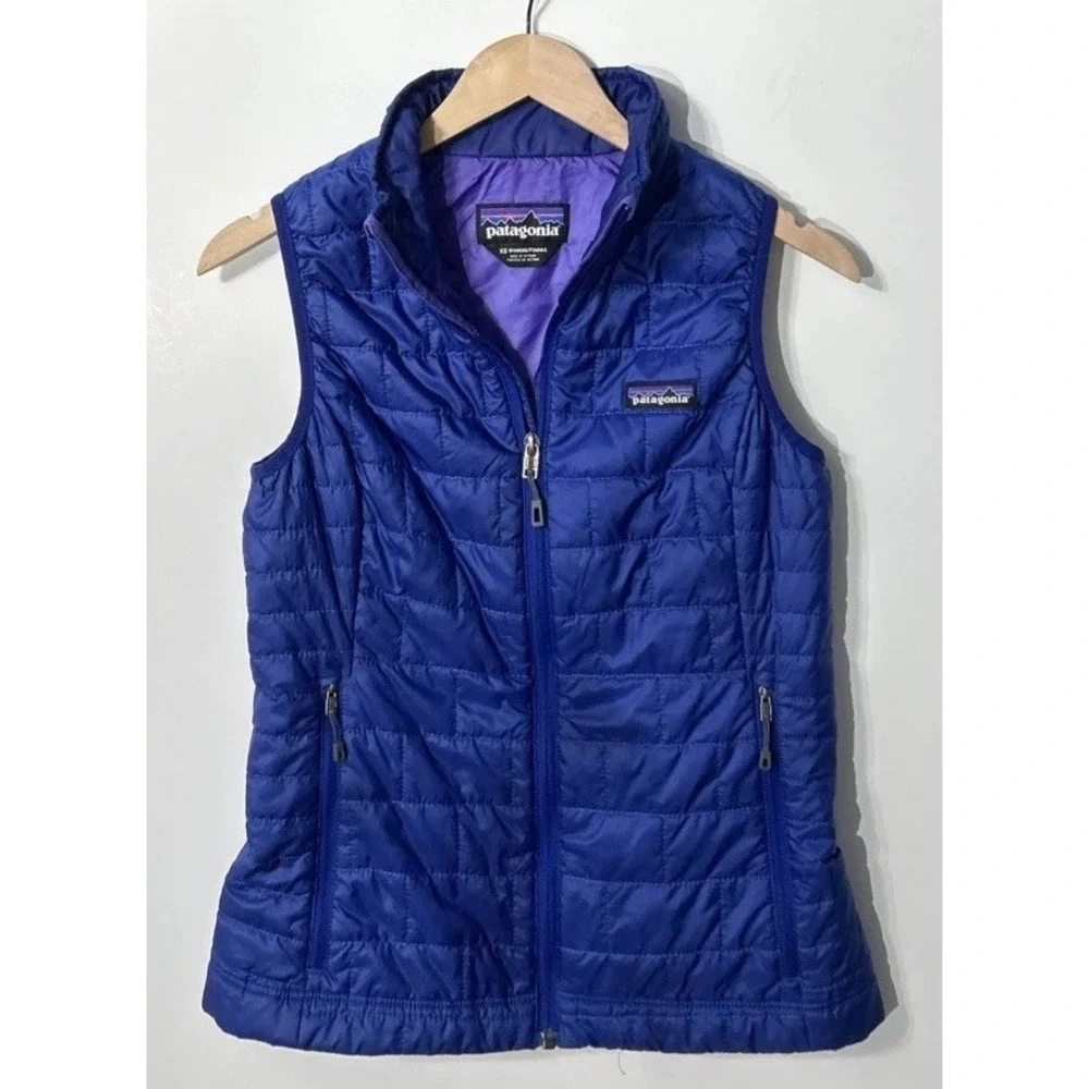 Patagonia Nano Puff Blue Puffer Vest Jacket‎ Full Zip Primaloft Women's XS 84246